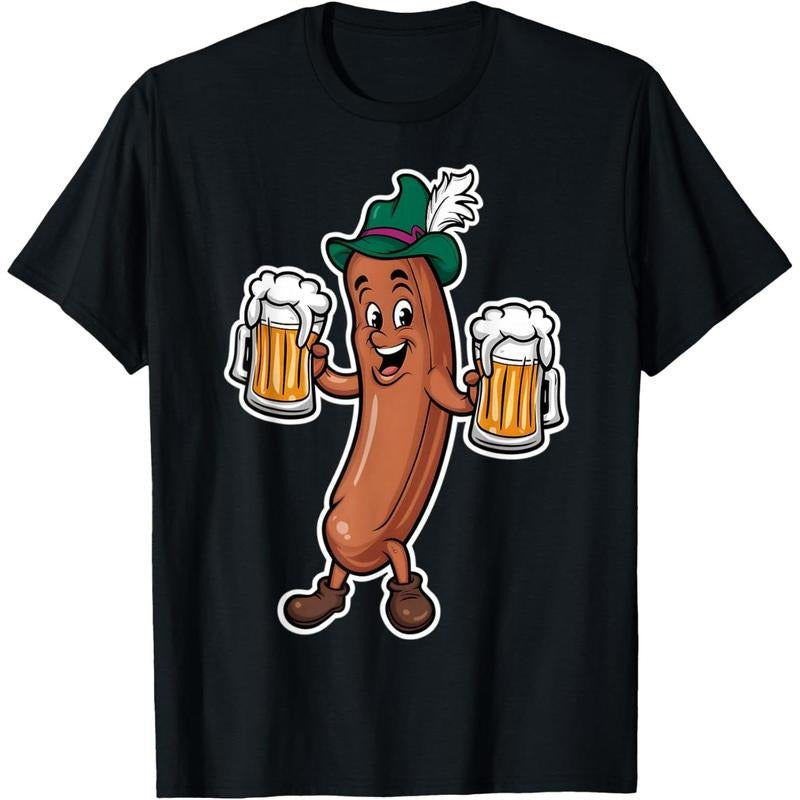 Oktoberfest Sausage Germany Lederhosen Bier Beer T-Shirt  made in us Hoodie Sweatshirt | PrintMintTees.com