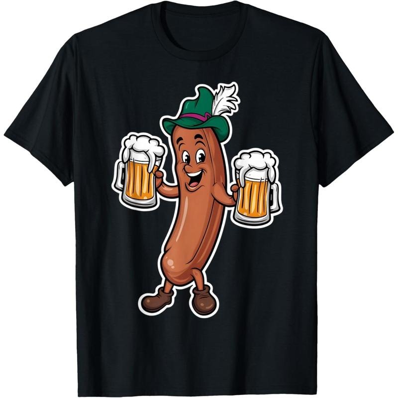 Oktoberfest Sausage Germany Lederhosen Bier Beer T-Shirt  made in us Hoodie Sweatshirt | PrintMintTees.com