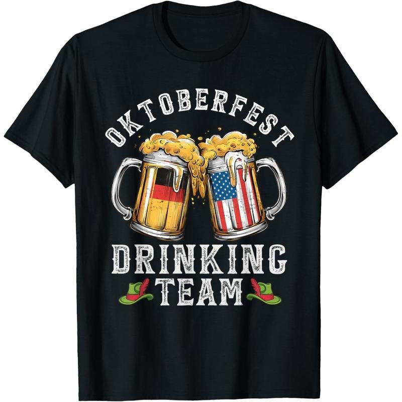 Oktoberfest Squad Drinking Team Beer German American Flag T-Shirt made in usa Hoodie Sweatshirt | PrintMintTees.com