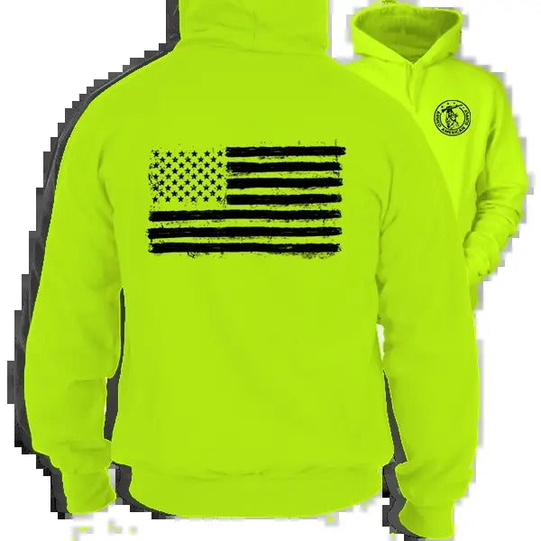 Old Glory -  High Visibility Hoodie Work Gear Cotton Poly Premium Blend - Funny, Sarcastic Designs For Blue Collar...