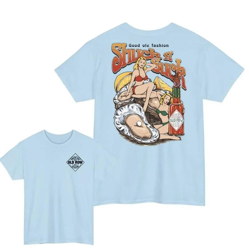 Old Row Shuck N' Suck Graphic Tee for Men, Women Perfect Graphic Design Printed Shirt, Soft Comfy Cotton Fabric Tee,...