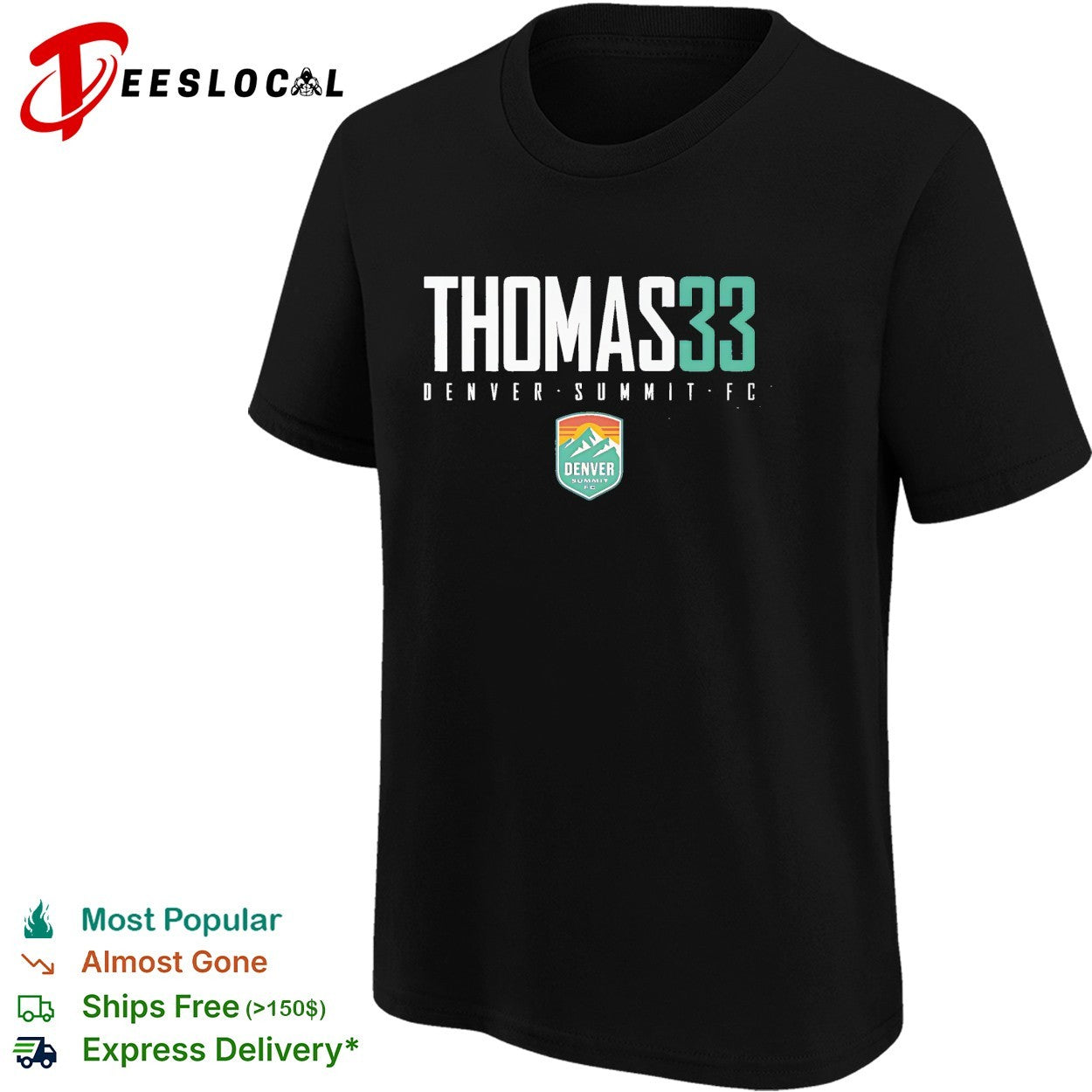 Olivia Thomas 33 Denver Summit FC professional women’s soccer team shirt