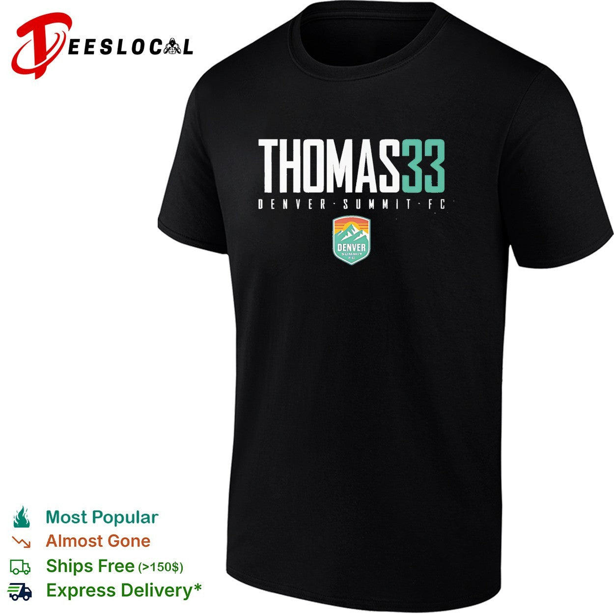 Olivia Thomas 33 Denver Summit FC professional women’s soccer team shirt