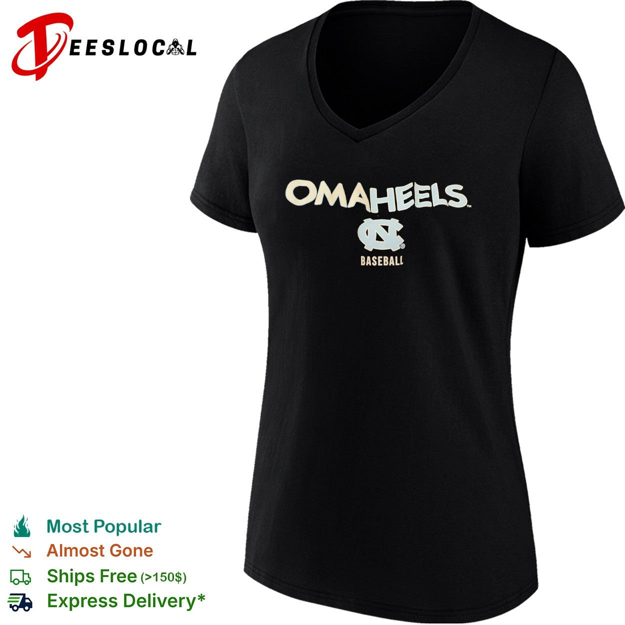 Omaheels North Carolina Tar Heels Baseball College World Series Omaha Team shirt