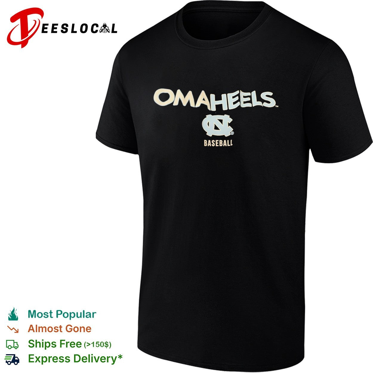 Omaheels North Carolina Tar Heels Baseball College World Series Omaha Team shirt