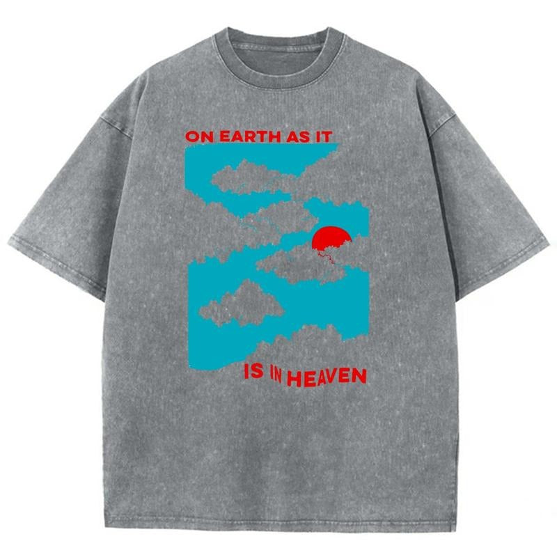On Earth As It Is In Heaven Unisex Washed T-Shirt, Christian t shirts, Christian Jesus  t shirts, Vintage 90s Graphic Tee...