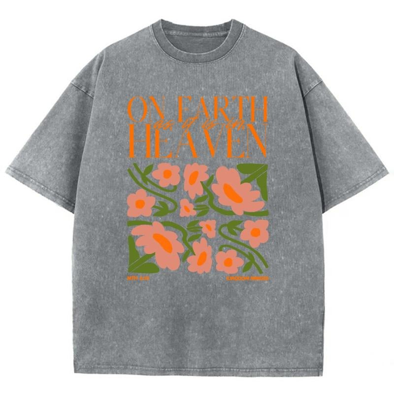 On Faith Unisex Washed T-Shirt, Christian t shirts, Christian Jesus  t shirts, Vintage 90s Graphic Tee Gift Cotton Top,...