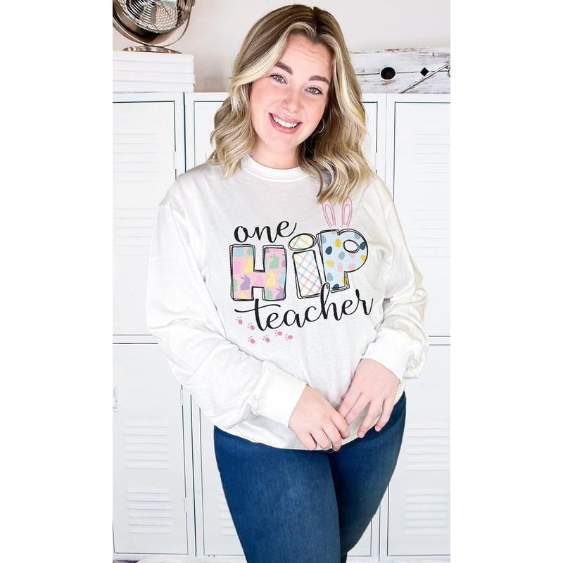 One Hip Teach Easter Long Sleeve T-Shirt Hoodie Sweatshirt | PrintMintTees.com
