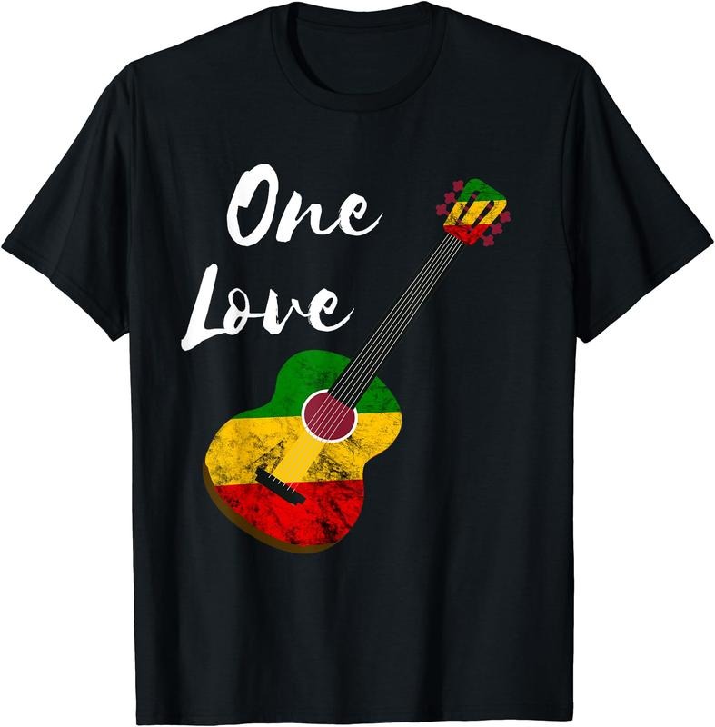 One Love Reggae Guitar Rastafari Roots Rasta Reggae T-Shirt Hoodie, Sweatshirt | PrintMintTees.com