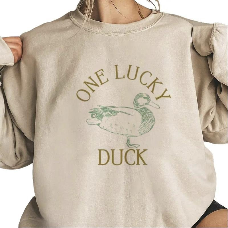 One Lucky Duck Birthday Sweatshirt Lucky Duck Shirt Hunting Duck Unisex Hoodie | PrintMintTees.com