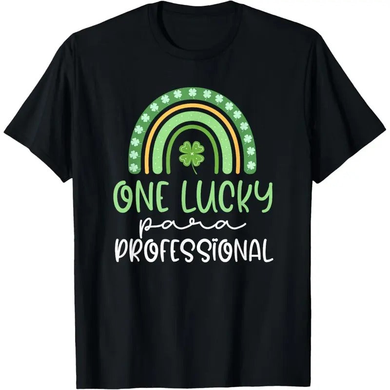 One Lucky Paraprofessional Funny St Patrick's Day Para T-Shirt made in USA Hoodie Sweatshirt | PrintMintTees.com