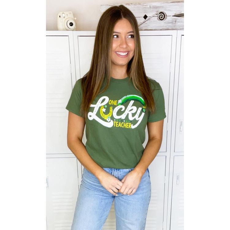 One Lucky Teacher St. Patrick's Day T-Shirt Hoodie Sweatshirt | PrintMintTees.com