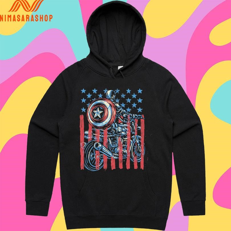 One More Ride Glitchy Gorilla Captain America Shirts