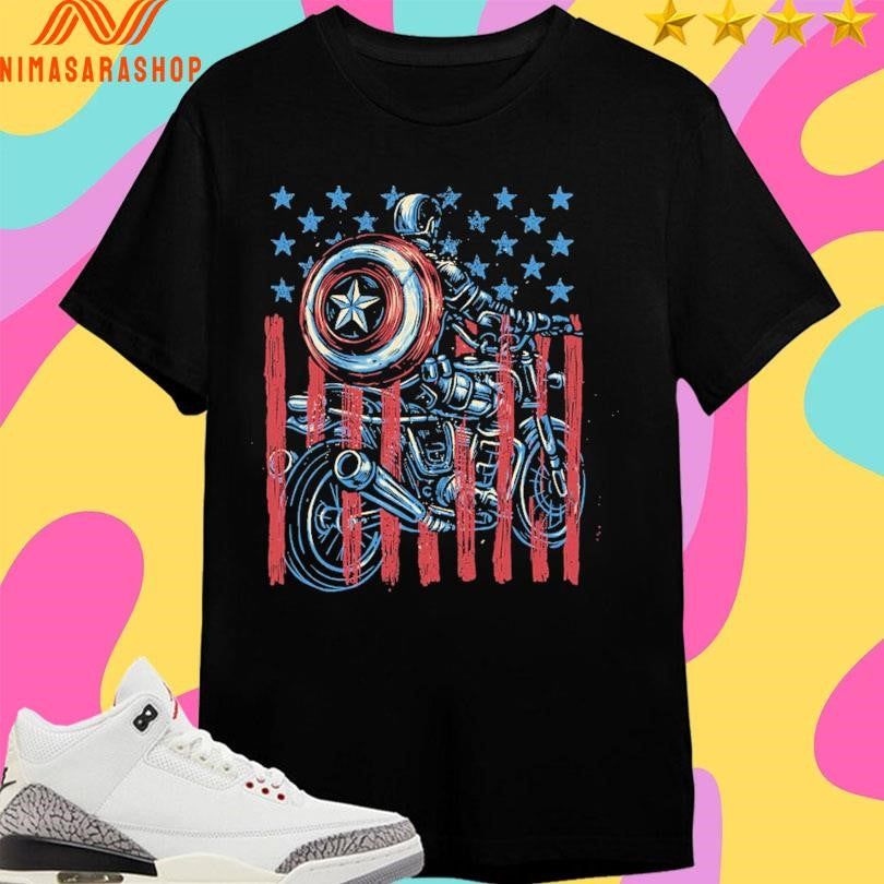 One More Ride Glitchy Gorilla Captain America Shirts