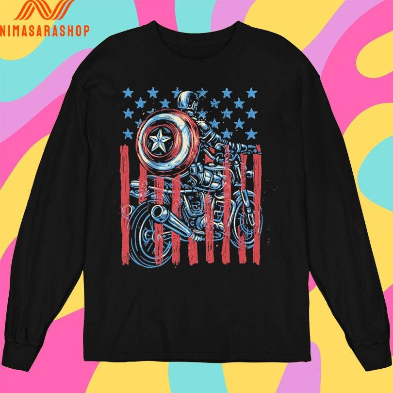 One More Ride Glitchy Gorilla Captain America Shirts
