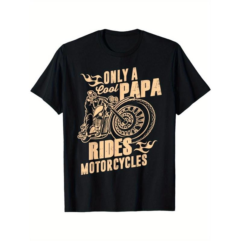 Only Cool Papa Rides Motorcycles T-Shirt Funny Father's Day T-Shirt Made in USA Hoodie Sweatshirt | PrintMintTees.com