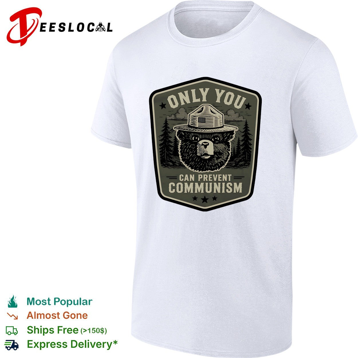 Only you can prevent communism bear shirt