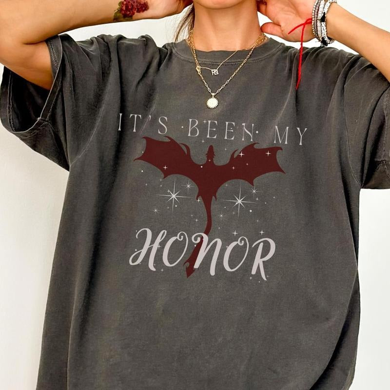 Onyx Storm Bookish T-Shirt, Fourth Wing Quote Tee, Liam Mairi Gift, It Has Been My Honor Shirt, Fantasy Fan Shirt, Iron...