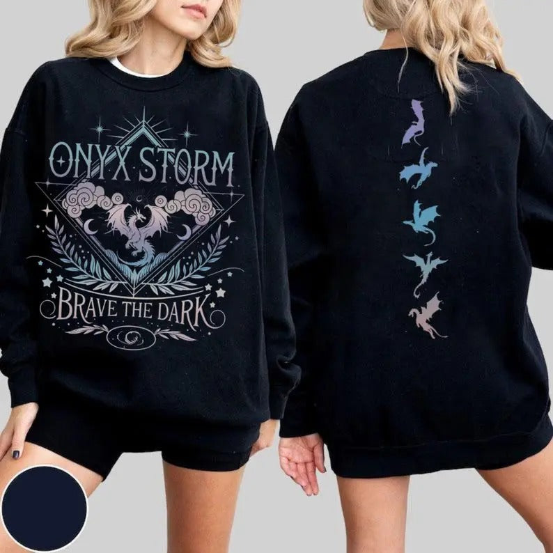 Onyx Storm Sweatshirt, Violet Sorrengail Fourth Wing Shirt, Basgiath War Collegee, Onyx Storm Dragons I Will Save Him,...
