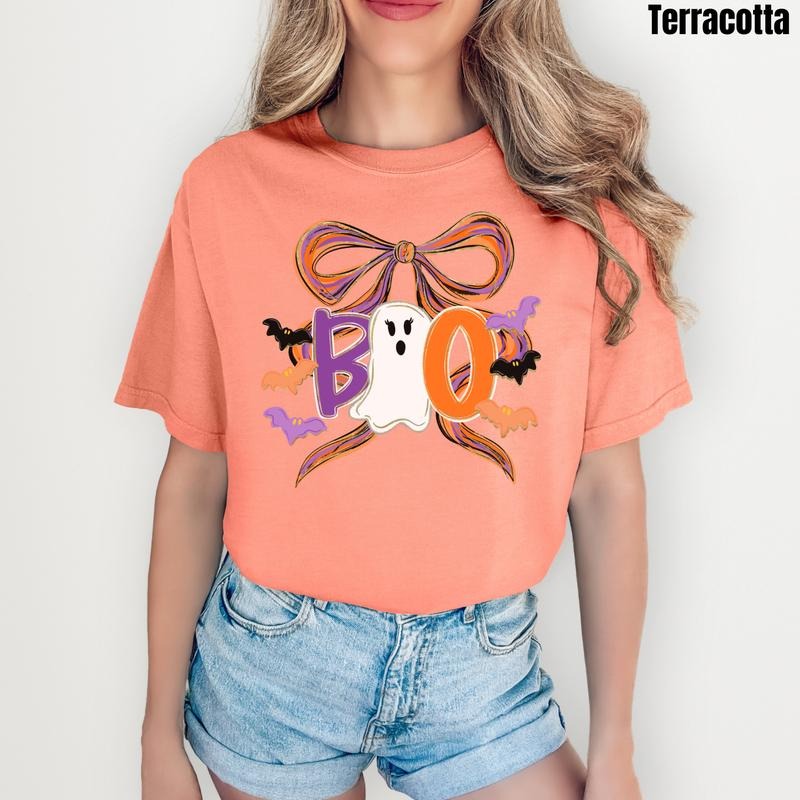 Orange & Purple Painted BOO Comfort Colors T-Shirt 'NLB' Hoodie, Sweatshirt | PrintMintTees.com