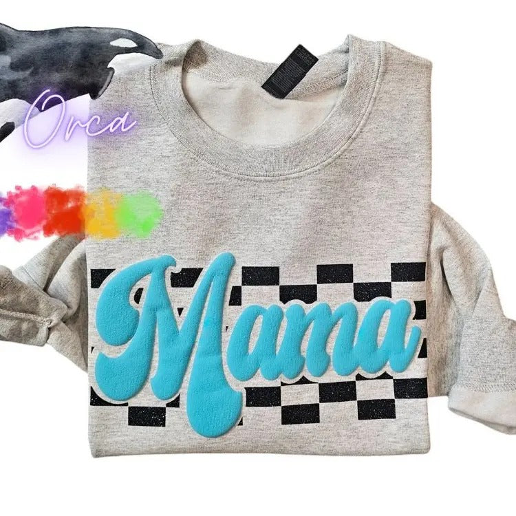 Orca ~ Custom Sweatshirts with Puff & Glitter ~ Unisex ~ Small - 4XL Shirt Hoodie | PrintMintTees.com