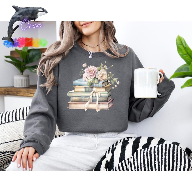 Orca ~ Pastel Cottage Shabby Chic Books ~ Book Lovers Shirt Womenswear T-Shirts, Hoodie, Sweatshirt
