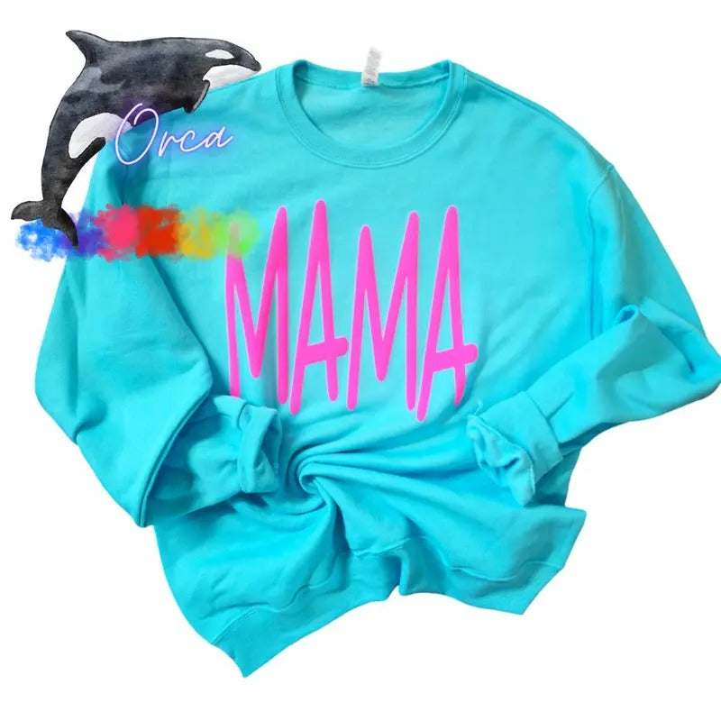 Orca ~ Unisex Sweatshirt with Puff ~ Custom Wording ~ Small - 4XL T-Shirts, Hoodie | PrintMintTees.com