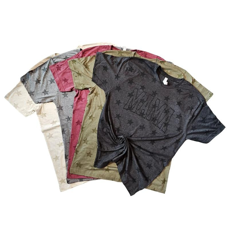 Orca ~Super Soft "MAMA" Custom Words Stars Puff Womenswear T-Shirts, Hoodie, Sweatshirt