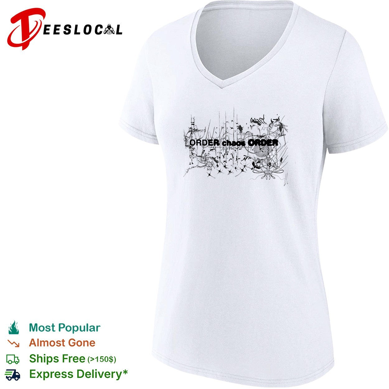 Order chaos order abstract glitch art shirt