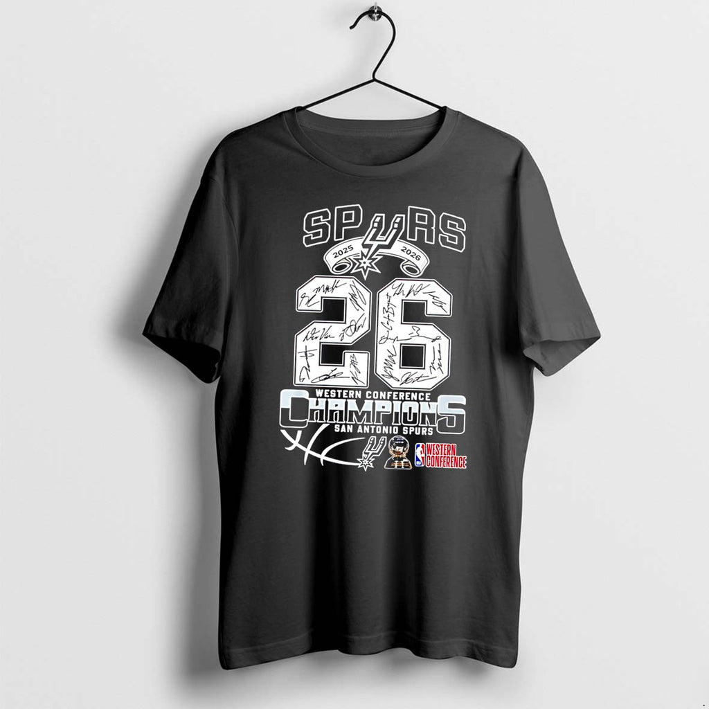 Original 2025 2026 Western Conference Champions San Antonio Spurs Signature Tee Tshirts