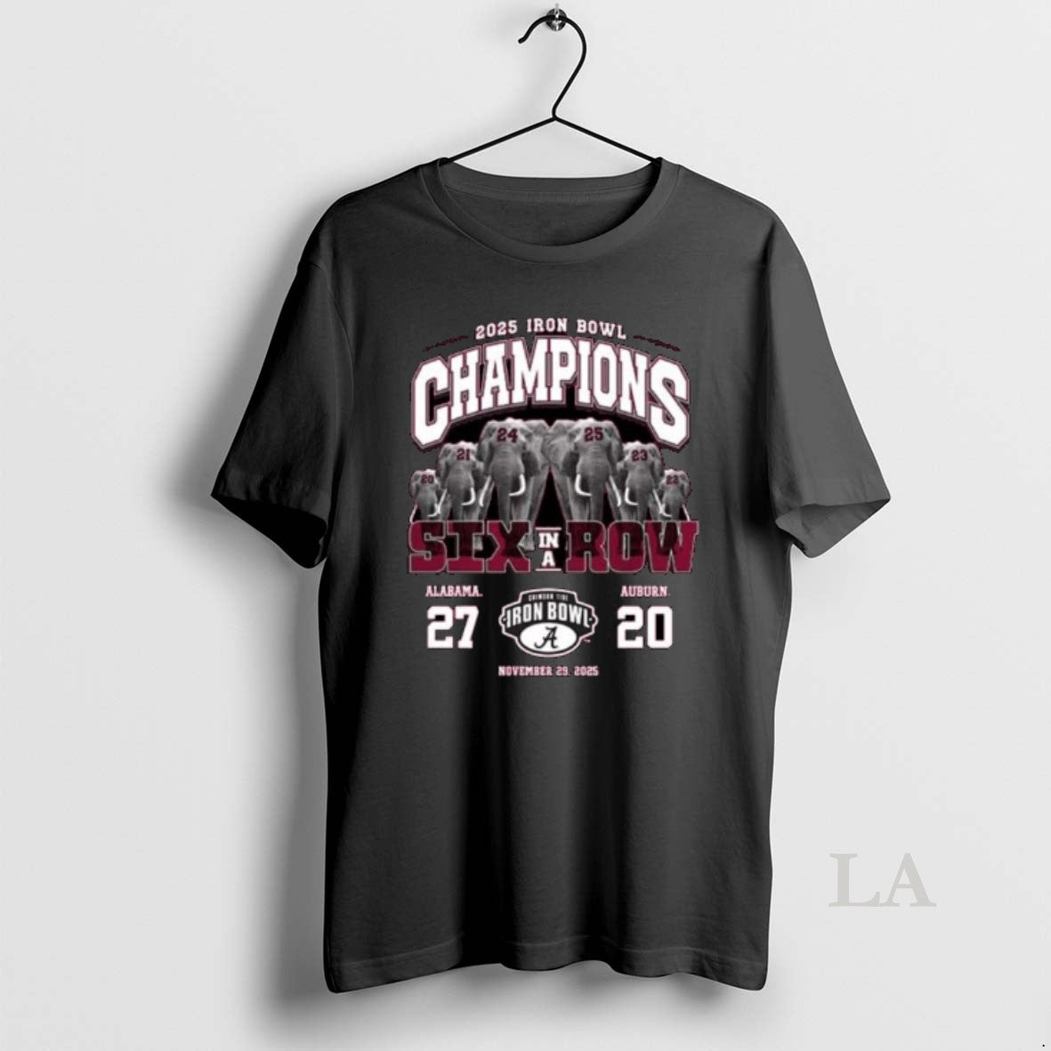 Original 2025 Iron Bowl Champions Game Day Six In A Row 2020 2025 T-Shirts, Hoodie, Sweatshirt | PrintMintTees.com