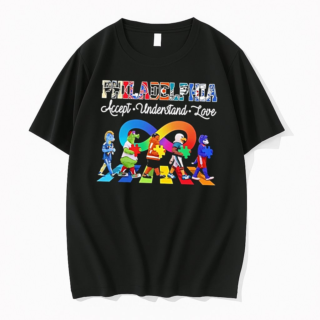 Original Accept Understand Love Philadelphia Mascots Black Tshirts Jpg
