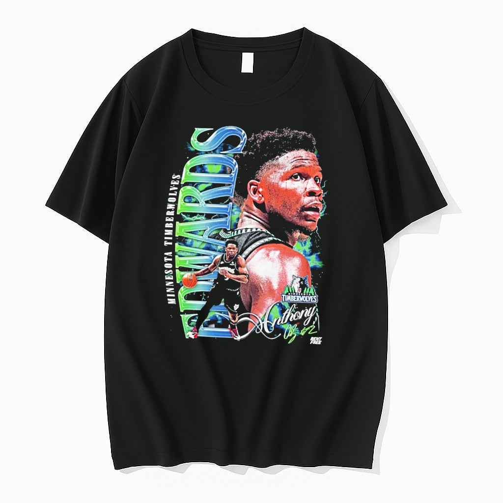 Original Anthony Edwards Minnesota Timberwolves Signature Player Collage Tee Tshirts