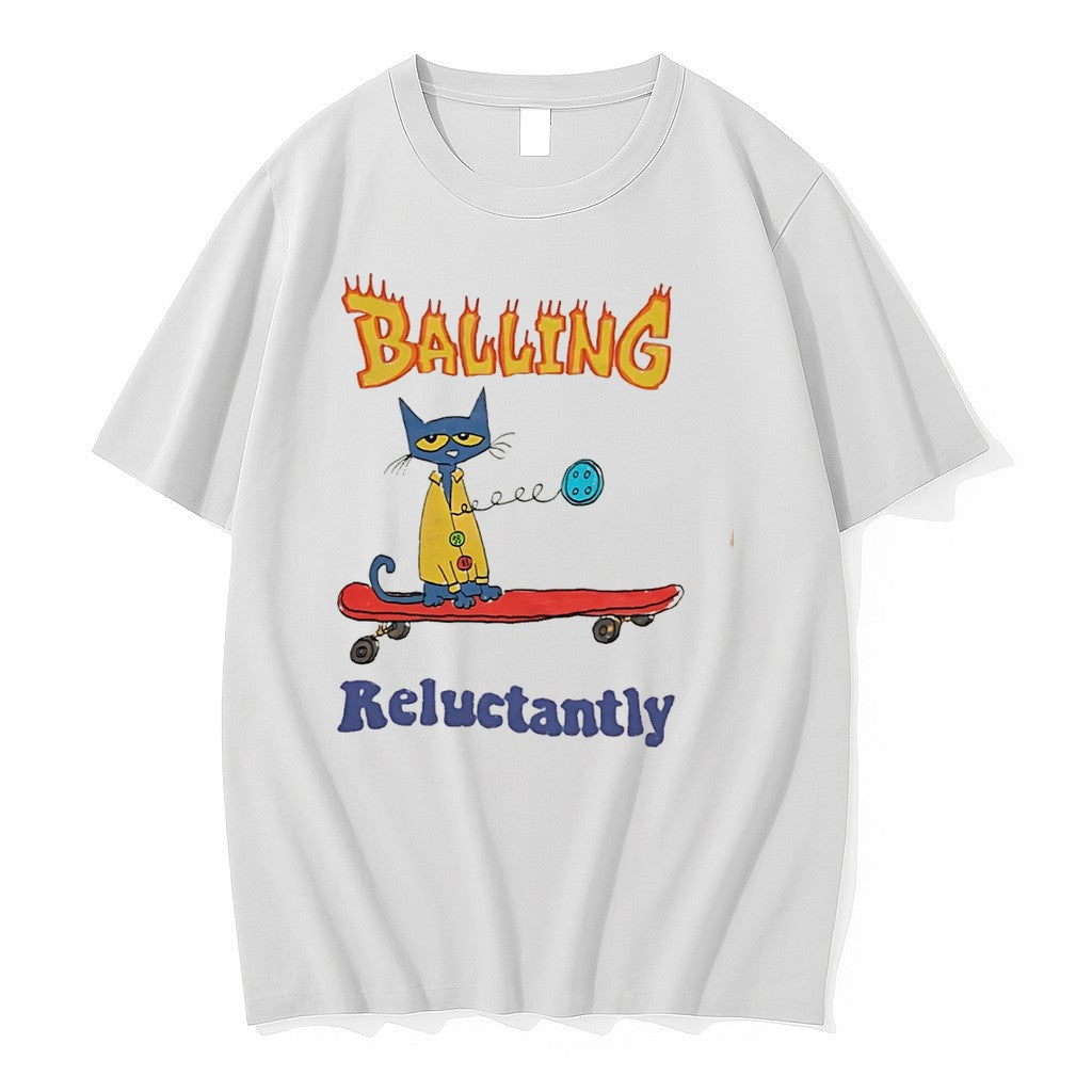 Original Balling Reluctantly Cat Paint Tee Tshirts Jpg