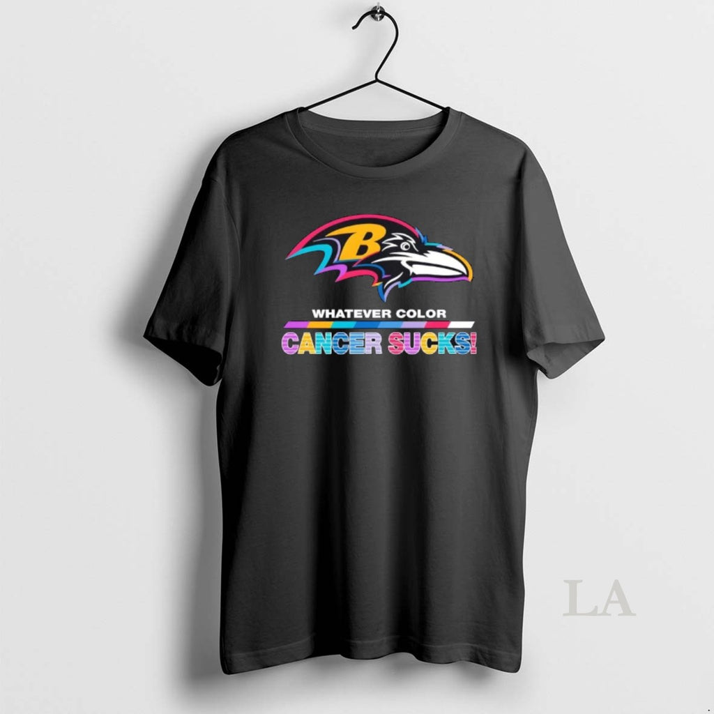 Original Baltimore Ravens Football Whatever Color Cancer Sucks Logo Colors T-Shirts, Hoodie, Sweatshirt | PrintMintTees.com