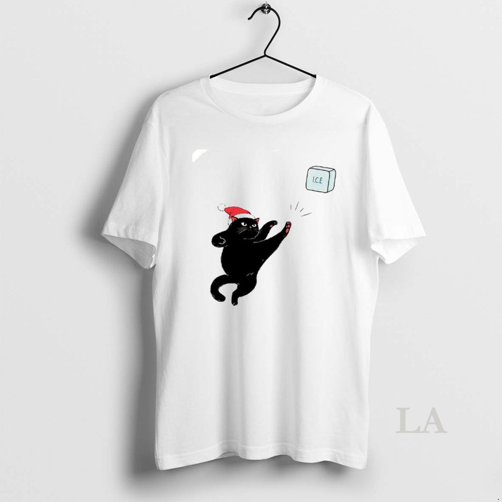 Original Black Cat Christmas Abolish Ice Fuck Ice Caricature T-Shirts, Hoodie, Sweatshirt | PrintMintTees.com