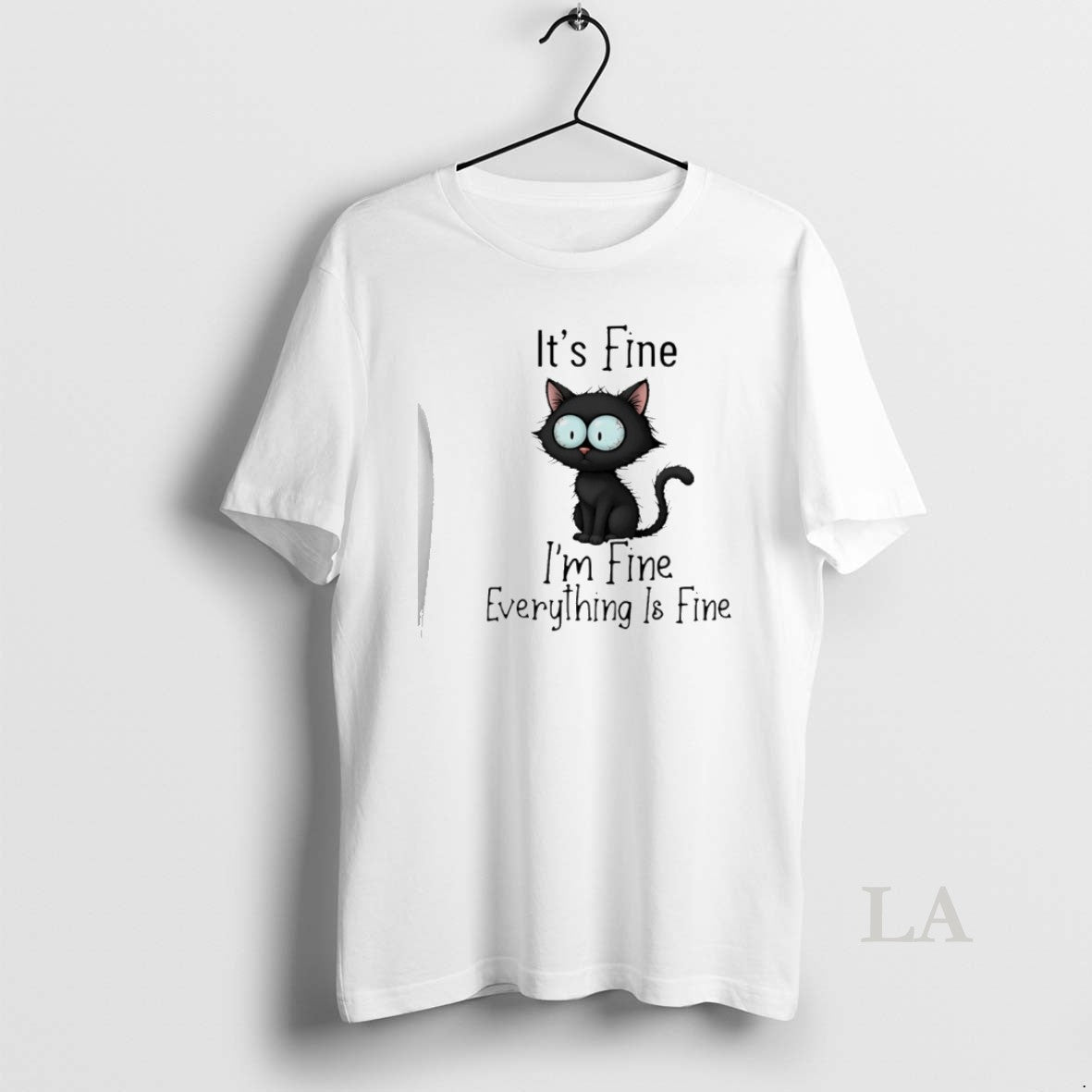 Original Black Cat Its Fine Everything Is Fine T-Shirts, Hoodie, Sweatshirt | PrintMintTees.com