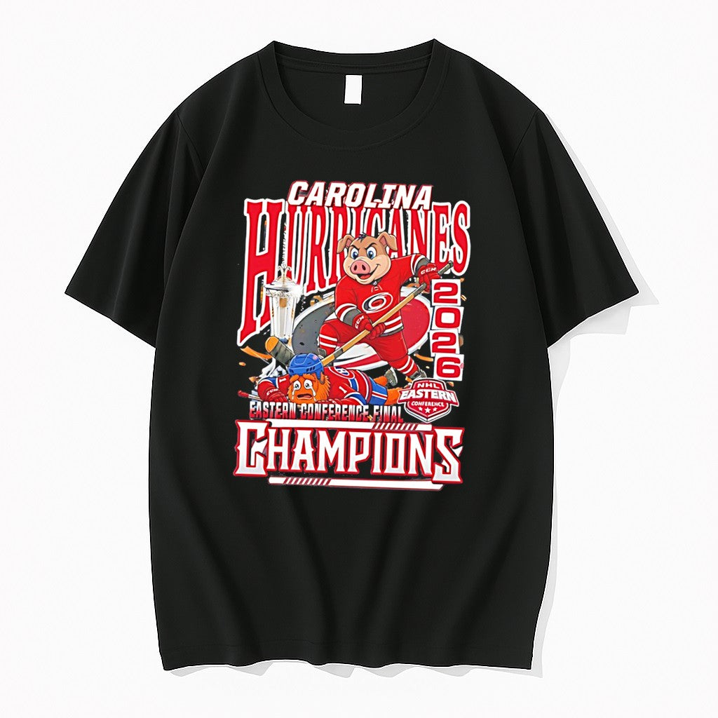 Original Carolina Hurricanes 2026 Eastern Conference Champions Mascot Tee Tshirts