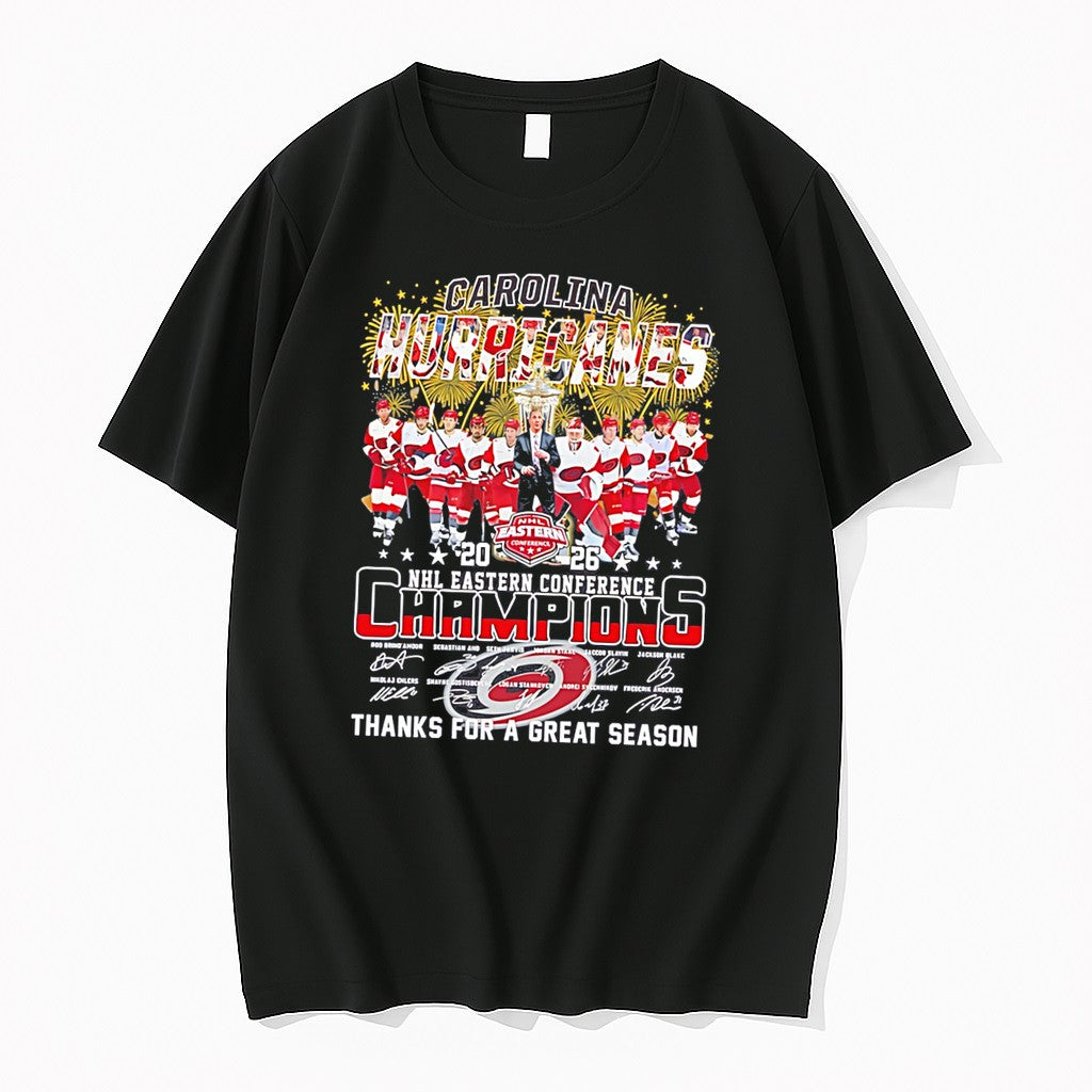 Original Carolina Hurricanes 2026 Nhl Eastern Champions Thank You For A Great Season Tee Tshirts