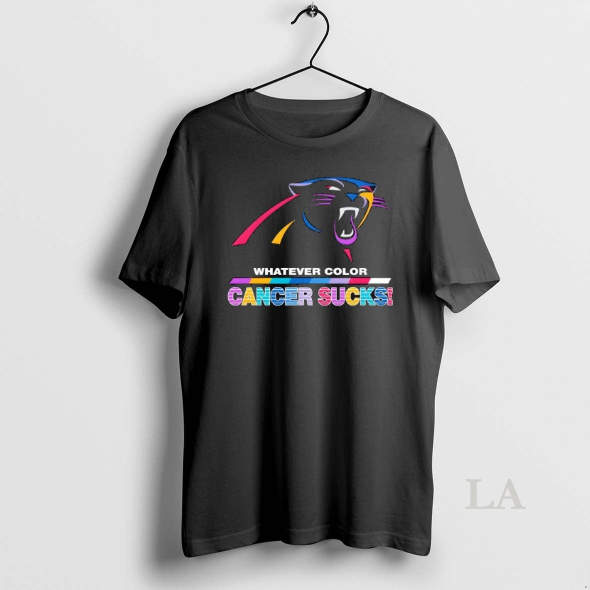 Original Carolina Panthers Football Whatever Color Cancer Sucks Logo Colors T-Shirts, Hoodie, Sweatshirt