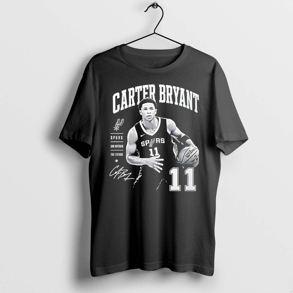 Original Carter Bryant 11 San Antonio Spurs Basketball The Future Signature 2026 Tshirts