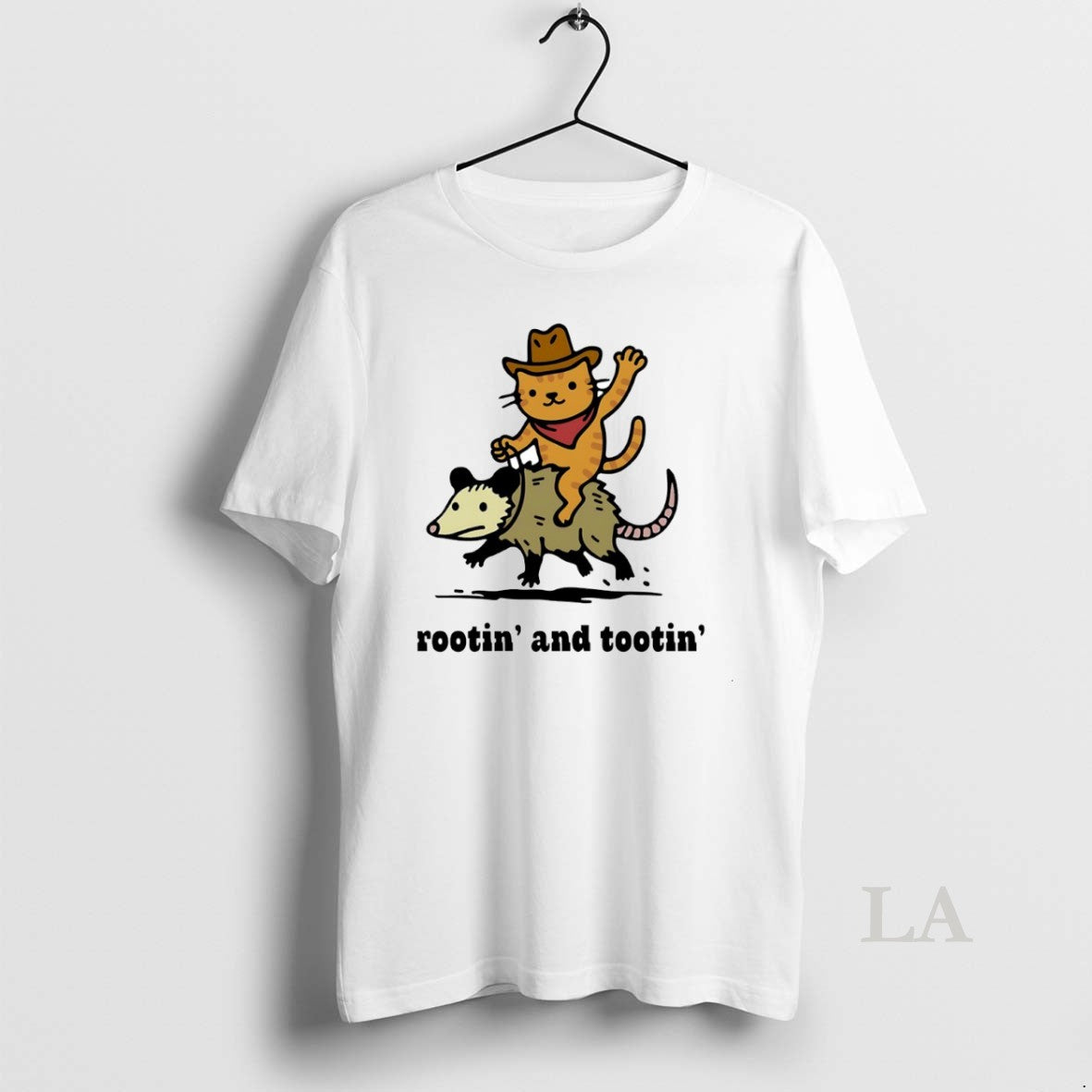 Original Cat Riding Opossum Rootin And Tootin Circle T-Shirts, Hoodie, Sweatshirt | PrintMintTees.com