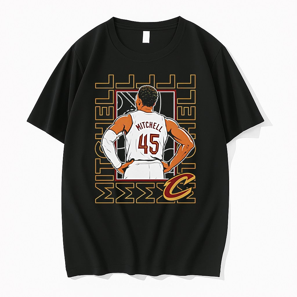 Original Cleveland Cavaliers Donovan Mitchell Basketball Player Jersey Print Mens Black Tshirts
