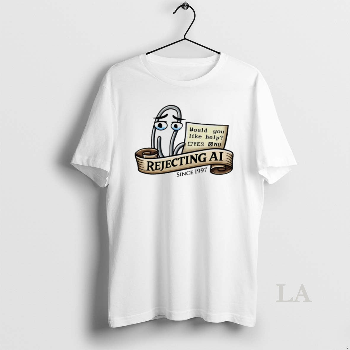 Original Clippy Rejecting Ai Since 1997 Would You Like Help Yes Or No T-Shirts, Hoodie, Sweatshirt | PrintMintTees.com