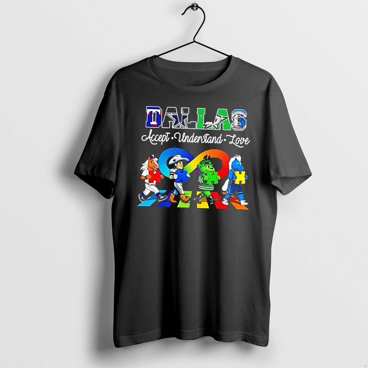 Original Dallas Sports Accept Understand Love Mascot Tee Tshirts Jpg