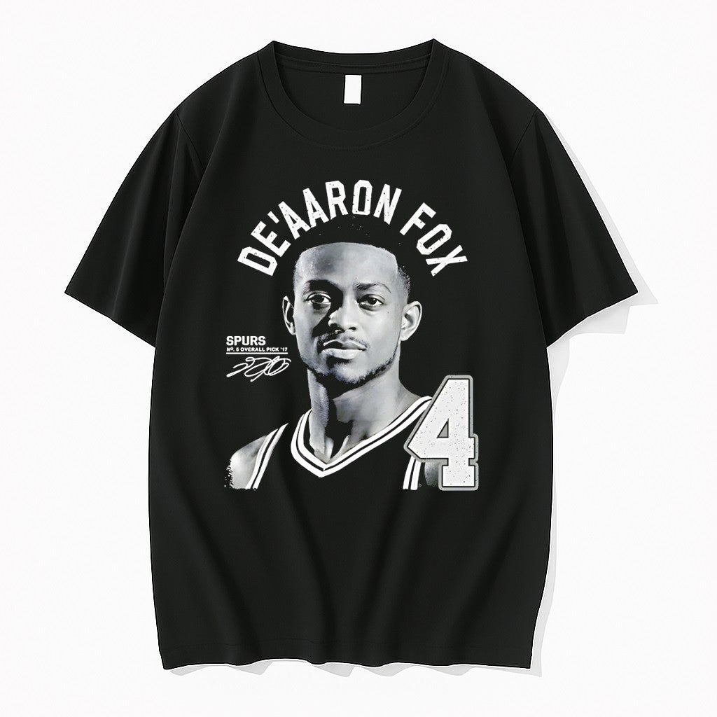 Original Deaaron Fox San Antonio Spurs Basketball Player No 5 Overall Pick 17 Signature Tshirts