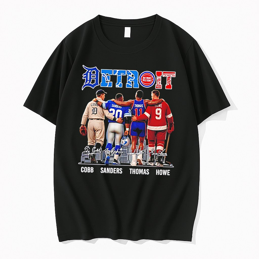 Original Detroit Cobb Sanders Thomas Howe Skyline Signature Tee Tshirts Jpg