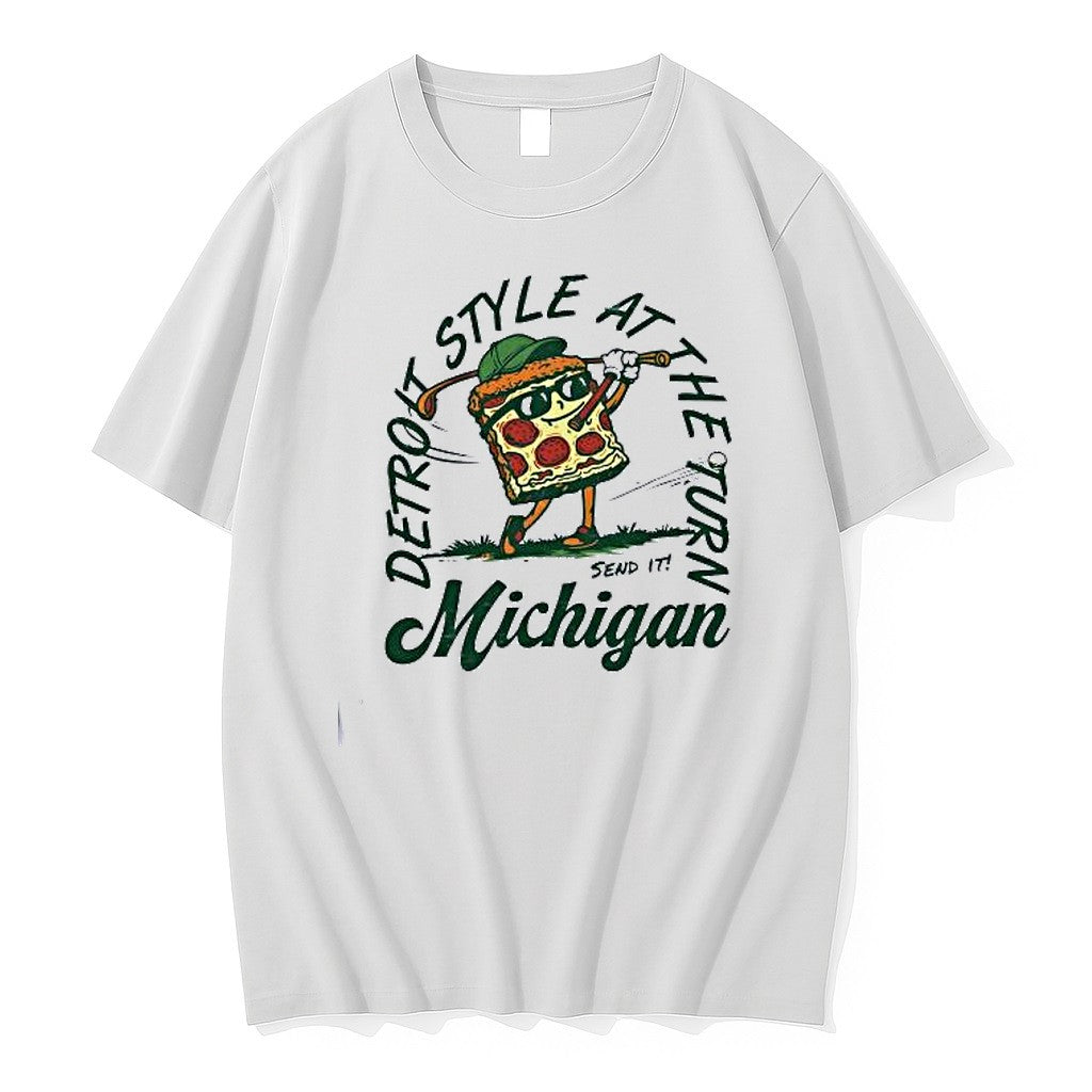 Original Detroit Style At The Turn Send It Michigan Pizza Playing Golf Tshirts