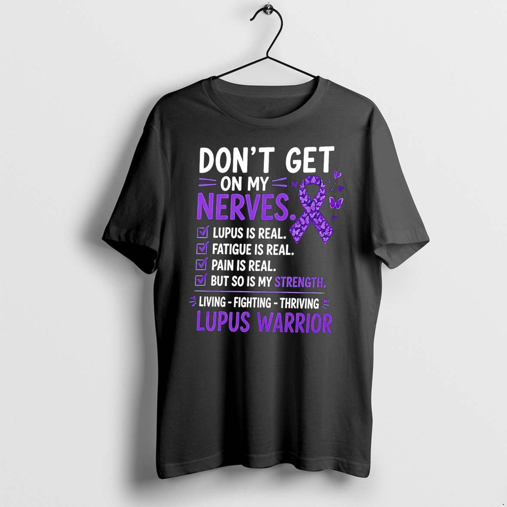 Original Dont Get On My Nerves Lupus Is Real Purple Ribbon Tee Tshirts Jpg