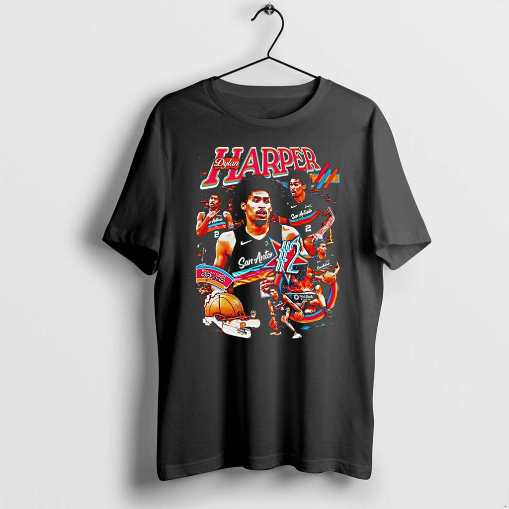 Original Dylan Harper San Antonio Spurs Basketball Fiesta Nba Graphic 90s Style Tshirts